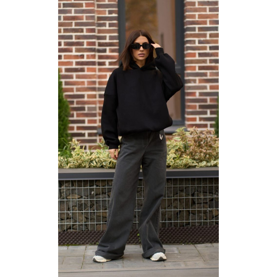 Black warm hoodie women's 2025